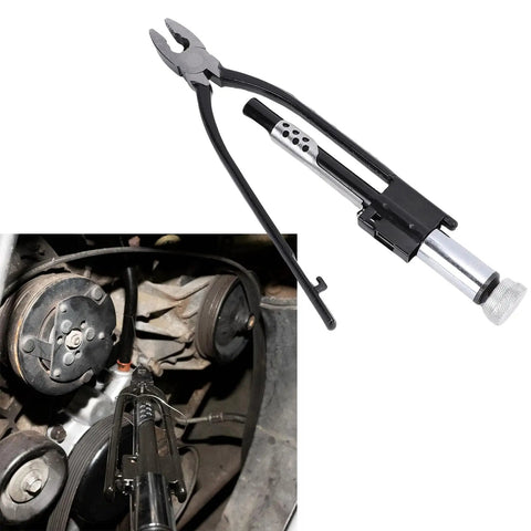 11 Inch Safety Wire Pliers Pro Grade Chrome Vanadium Steel Reversible Twisting Tool With Self Locking Design in use on automotive engine