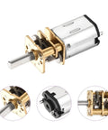 12V 300RPM Micro DC Gearbox Motor With One Hundred To One Gear Reduction 10mm Output Shaft Metal Housing The Go To Power For RC Cars Robots DIY Projects And Model Toys, detailed view showcasing gears and metal housing