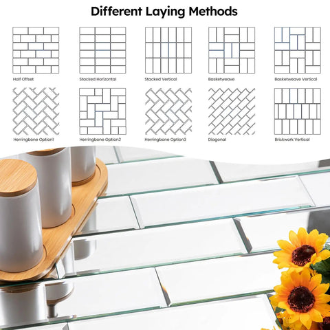 Peel And Stick Beveled Mirror Subway Tiles Silver 4x12 Inch For Kitchen Backsplash And Bathroom Walls Easy Install No Grout No Mess