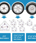 Bolt patterns and wheels for stake pocket spare tire carrier mount for utility trailers built tough with 3 nuts design heavy duty holder.