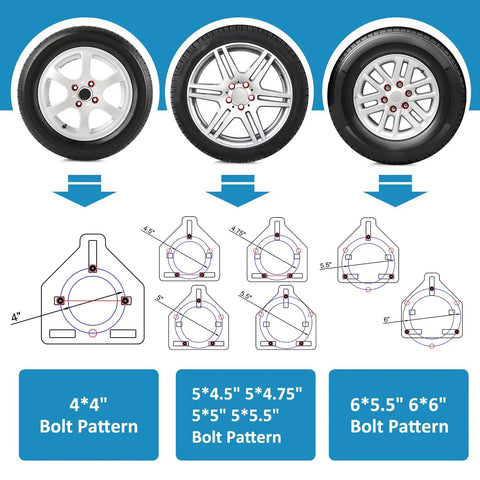 Bolt patterns and wheels for stake pocket spare tire carrier mount for utility trailers built tough with 3 nuts design heavy duty holder.