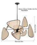 Fan Shaped Pendant Light With Woven Shade Handmade Silver Hanging Ceiling Lamp For Dining Room Coffee Shop Hallway And Hotel