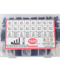 Heavy Duty Metric Bolts And Nuts Set With Flat And Lock Washers M2 To M5, 12.9 Grade Alloy Steel, Built To Last, Precise Threads Under 0.01mm Tolerance For Quick, No Fuss Assembly, 1600-piece organizer