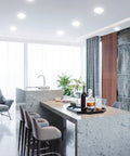 Kitchen with 12 Pack 6 Inch Ultra Thin LED Recessed Canless Downlights With Junction Box 6000K Daylight 1050 Lumens 12W