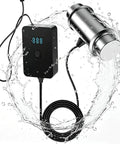 Badass Ultrasonic Cleaner Machine Portable 120 Watt Immersible Probe 40 Kilohertz Frequency Five Minute Timer with water splash.