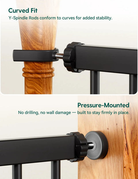 Auto Close Baby Gate For Doorways And Stairs 26 To 40 Inch Pressure Mounted No Drill Safety Gate detail showing Y-spindle rods