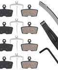 All In One 4 Piston Mountain Bike Brake Pads Set For Disc Brakes Includes Gap Regulator Piston Press Tool And Hex Wrench