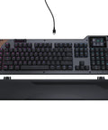 Full Size Mechanical PC Gaming Keyboard With Command Touch Display And Titan Switches For Rapid Macro Setup and Absolutely Lit Zero Lag Clutch Gameplay Ready with detachable wrist rest.