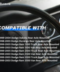 Compatible with Dodge Dakota and Durango models from 1998-2005 for rear axle mounting, showing compatibility list.