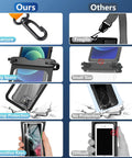 Comparison of Two Pack Waterproof Phone Pouch Go To Up To 10 Inch Large Universal IPX8 Dry Bag with lanyard to other pouches.