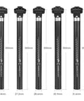 Beefy Aluminum Bike Seat Post in 25.4mm to 31.6mm diameters, 350mm length, black anodized finish, road and MTB ready