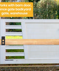 8 Pack Heavy Duty 2x4 Door Barricade Brackets U Shaped Wood Mount Security Bar Holders installed on white gate