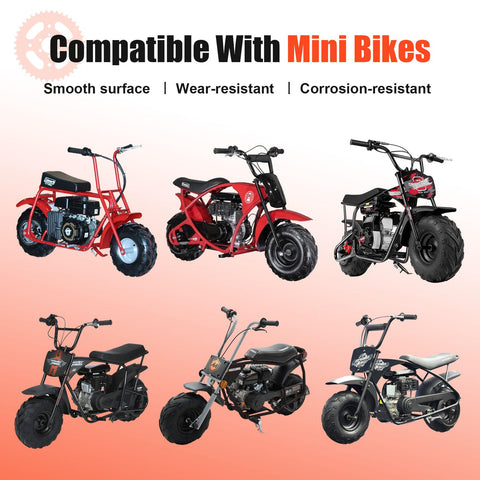 Collage of mini bikes compatible with 60T 420 Sprocket With 37mm Bore 6 Hole Mount Beefed Up High Torque Rear Chain Sprocket Replacement