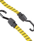 Ultra 48 Inch Flat Bungee Cord 4 Pack Yellow Black With Ultra Hooks Glass Filled Nylon Outer Sheath And Steel Core Heavy Duty Rubber
