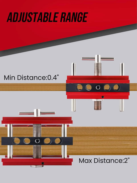 Self Centering Doweling Jig Kit With 6 Drill Guide Bushings For Precise Straight Holes, adjustable aluminum sides 40CR plate