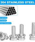 Stainless Steel Motorcycle Battery Terminal Bolts And Nuts Kit 72Pcs M6x10 12 14 16 18 20mm Square Nuts Included