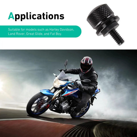 Knurled Aluminum Rear Seat Bolt Kit With Screws And Nuts For Harley Davidson Touring Sportster Softail Dyna 1996 Through 2024 Black Finish