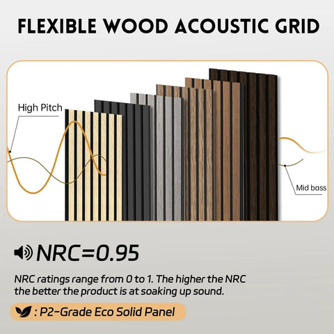 4 Pack Sleek Wood Slat Wall Panels For Modern Living Space Upgrade Featuring 3D Fluted Acoustic Soundproofing In Gorgeous Walnut Tones  image of eco solid panel with sound properties