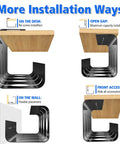 Image of No Drill Desk Cable Tray Set, 2 Pack 15.7 Inch Steel Wire And Cord Organizer, showing various installation methods.