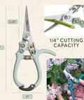 Herb Snipping Scissors For Gardeners, Lightweight Pruning Shears With Easy Lock, Fine Tipped Carbon Steel Blades For Precise Cuts