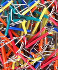 Close-up of colorful wires from 840 Piece Breadboard Jumper Wire Kit With 14 Assorted Lengths For Prototyping, U Shape.