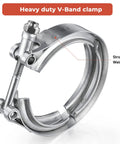 1.5 Inch 304 Stainless Steel V Band Exhaust Clamp For Turbo Downpipes Flange Kit Durable Rustproof Racing Grade Universal Fit