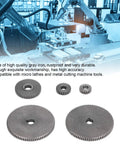 Top Tier 5 Piece Mini Lathe Gear Replacement Kit With T80 T45 T25 T20 Metric Sizes showing durable gray iron gears for metal cutting machines.