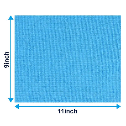 GLIMGLINT blue microfiber shop towel, 11 by 9 inches, lint-free reusable cleaning cloth