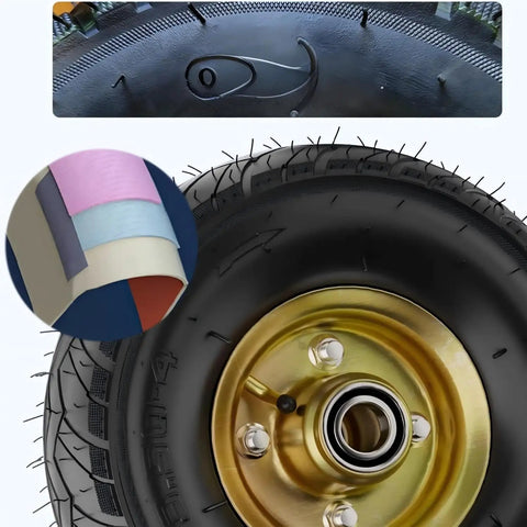 10 Inch Tough As Nails Heavy Duty Swivel Plate Casters with double ball bearings and inflatable shock absorbing design