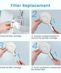Step-by-step guide for installing Shower Filter For Handheld Shower Head 2 Pack Fifteen Stage Replacement Cartridges