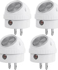 Easy Plug In Dusk To Dawn Night Light With 360 Degree Rotating LED, Auto On Off Sensor, 4 pack for bedrooms and hallways.
