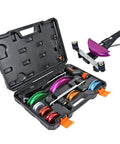 Carvalax Pipe Tube Bender Set For 1/4 To 7/8 Inch O.D. LITE Version shown in a sturdy case with colorful aluminum benders for precise bending.