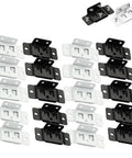 Beefy Heavy Duty Stainless Steel Furniture Bracket Set 2 In 1 Locking Corner Connectors with Screws in black and white finish