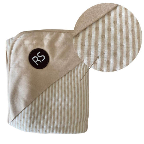 Ultra Soft Organic Cotton Baby Blanket With EMF Shielding For 5G Radiation Protection, cream color, 35 by 30 inches, texture detail