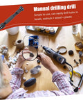 Person using Handmade Mini Twists Drill Kit and Woodworking Drill Set All In One DIY Engraving Tool on crafting table