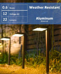 LED Path Light 0.6W Low Voltage Landscape Lighting For Outdoor Pathways Charcoal Brown With Warm White Light Easy Install