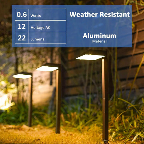 LED Path Light 0.6W Low Voltage Landscape Lighting For Outdoor Pathways Charcoal Brown With Warm White Light Easy Install