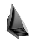 Angled side view of 6 Inch Anthracite Dryer Vent Hood Duct Cover For Walls Or Ceiling ABS Plastic Protection Hood With Rain Shield And Backdraft Damper