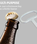 Heavy Duty Double Bit Enclosure Key Compatible With Rittal Cabinets Built Like A Tank For Rock Solid Performance No Fuss Zinc Alloy Chrome Finish used as a bottle opener.