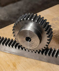 Heavy Duty Steel Gear Rack Set, Two Pcs 1Mod 500mm Long Linear Spur Rack, 10mm By 10mm, 3.3 Ft Total Length, Built Tough For Machines And Automotive Projects, High Hardness, Anti Wear, Durable Steel Construction, steel gear rack and pinion close-up