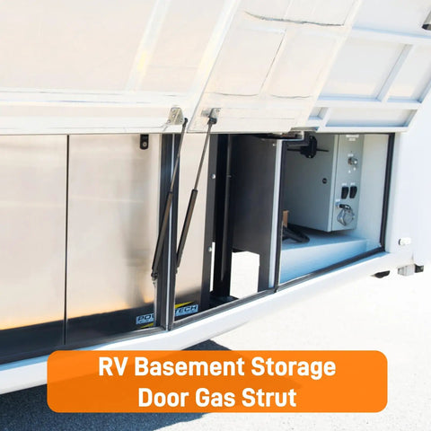 Heavy Duty 12 Inch 40 Lb Gas Strut Lift Support For RV Camper Motorhome Doors installed on RV access hatch