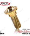 Gold Titanium Tapered Torx Bolt M8x22 for Suzuki Hayabusa GSX1300R and B King GSX1300, rear brake disc rotor mounting bolt, set of 6.