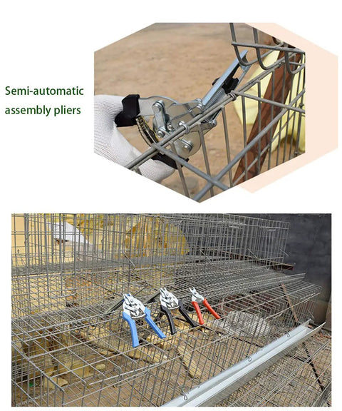 Heavy Duty Hog Ring Pliers Kit With 600 Galvanized Steel Hog Rings Nail Groove Clamp for cages and fencing