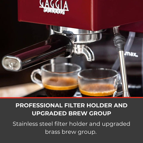 Classic Pro Espresso Machine 1.3L Cherry Red For Home Baristas With Pro Grade 9 Bar Extraction 58mm Commercial Portafilter