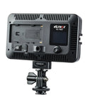 Rear view of Bi-Color LED Video Light 3300K-5600K With Dimmable Brightness For DSLR And Camcorder, Portable Panel, CRI95+, Battery And Charger Included, Magnet Filters, White Balance LCD Display.