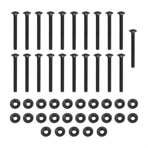 25 Piece M5 Carriage Bolt And Flange Nut Set, Stainless Steel 304 Rust Resistant Fasteners For Agricultural Equipment Storage Racks And Furniture Assembly, Non Slip Grip And Heavy Duty Security, black bolts and flange nuts