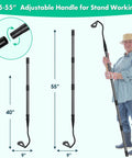 Heavy Duty Garden Hoe For Fast Weeding And Grass Removal, 55 Inch Long Handle, woman holding adjustable gardening tool