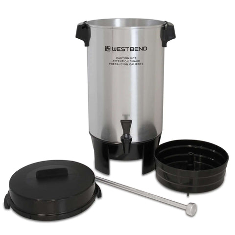 42-Cup Coffee Urn With Automatic Temperature Control, Quick One Cup Per Minute Brew, Easy Cleanup, clear markings, silver