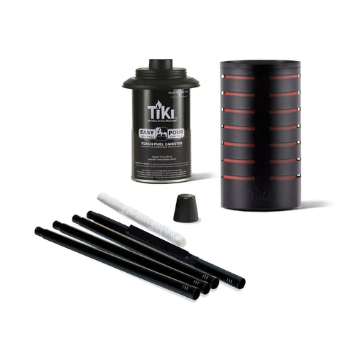 Two Pack 65 Inch Metal Black And Orange Outdoor Torches With Easy Install Lever For Patio Lawn Garden Weather Resistant Lighting Wick And Snuffer Included parts
