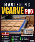 Master V Carve Pro Like A Boss: Real-World Guide To Toolpaths, V-Carving, 3D Relief Projects, Sign Making, And Efficient CNC Production Workflows For Beginners, Hobbyists, And Advanced Operators. CNC book cover with wood parts